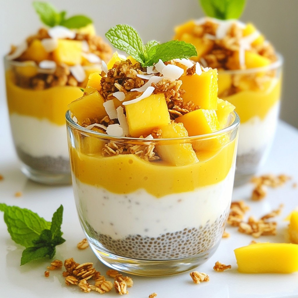 Mango Coconut Chia Parfait Einfaches und Rezept