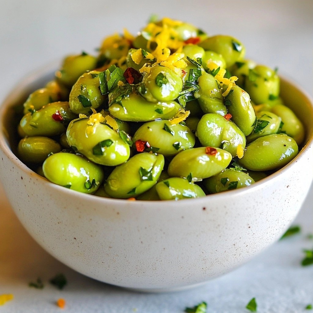 Tangy easy side dish Lemon Garlic Edamame Rezept