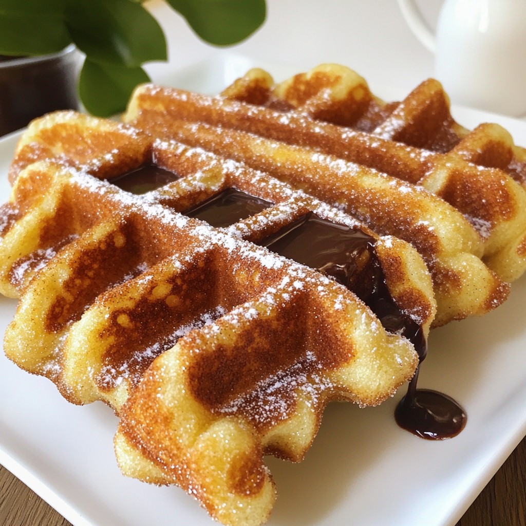 Cinnamon Sugar Churro Waffles Leckerer Snack Genuss