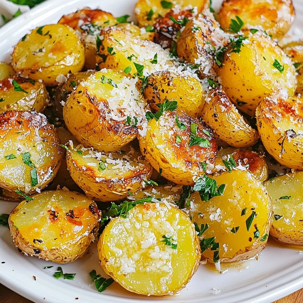 Crispy side dish Garlic Butter Baby Potatoes Rezept