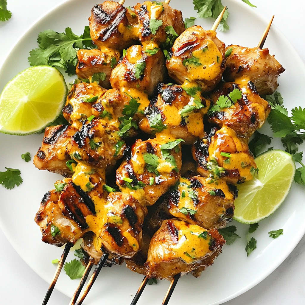 Thai Peanut Chicken Skewers Einfaches Grillvergnügen