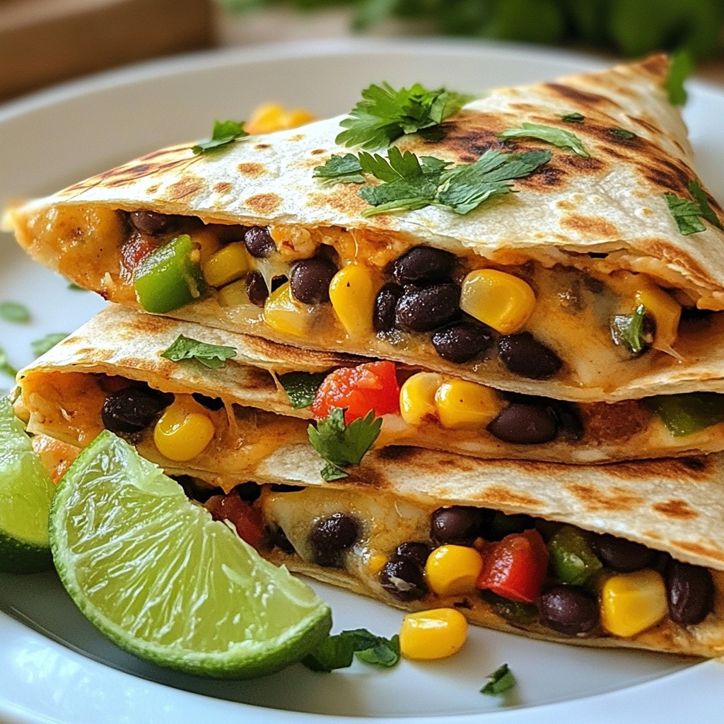 Leckere Black Bean & Corn Quesadilla Schnell und Einfach