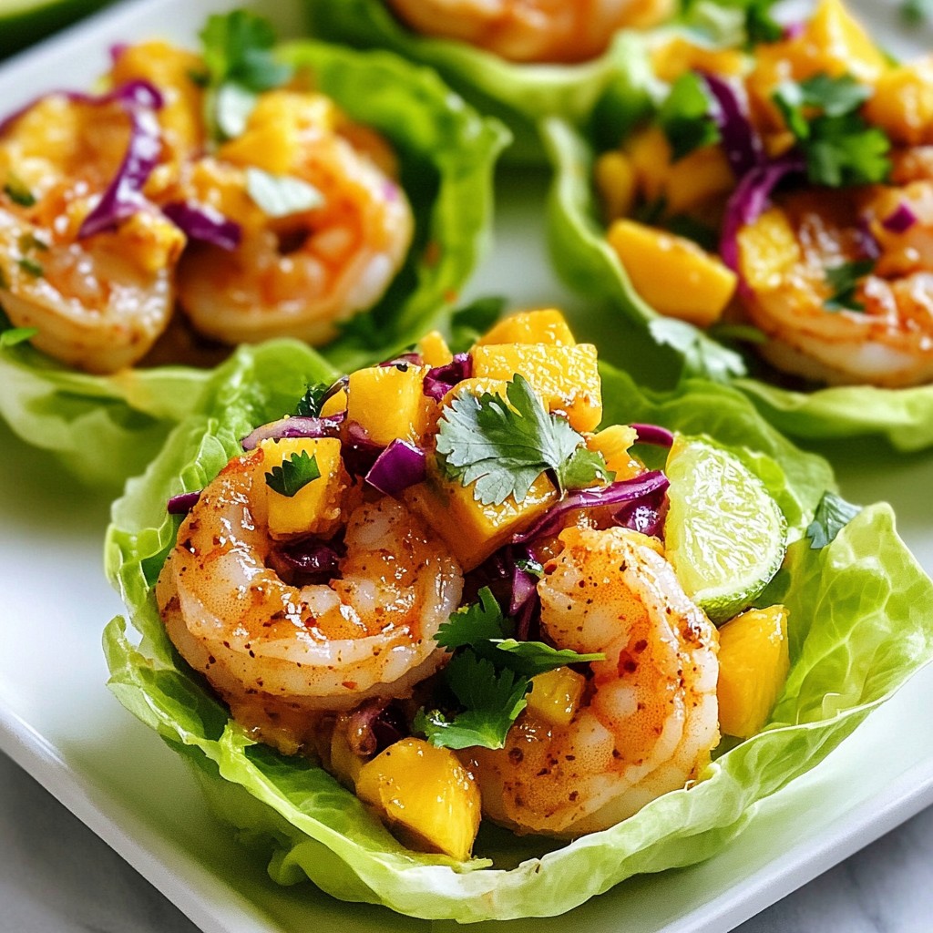 Chili Mango Shrimp Lettuce Cups Gesunder Genuss
