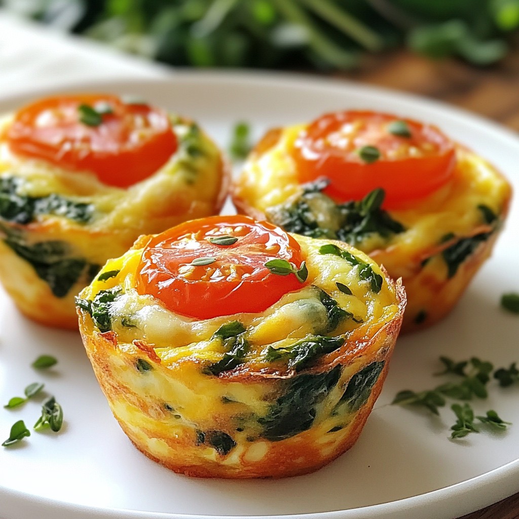 Effortless Spinach Tomato Omelette Muffins Einfach Und Köstlich