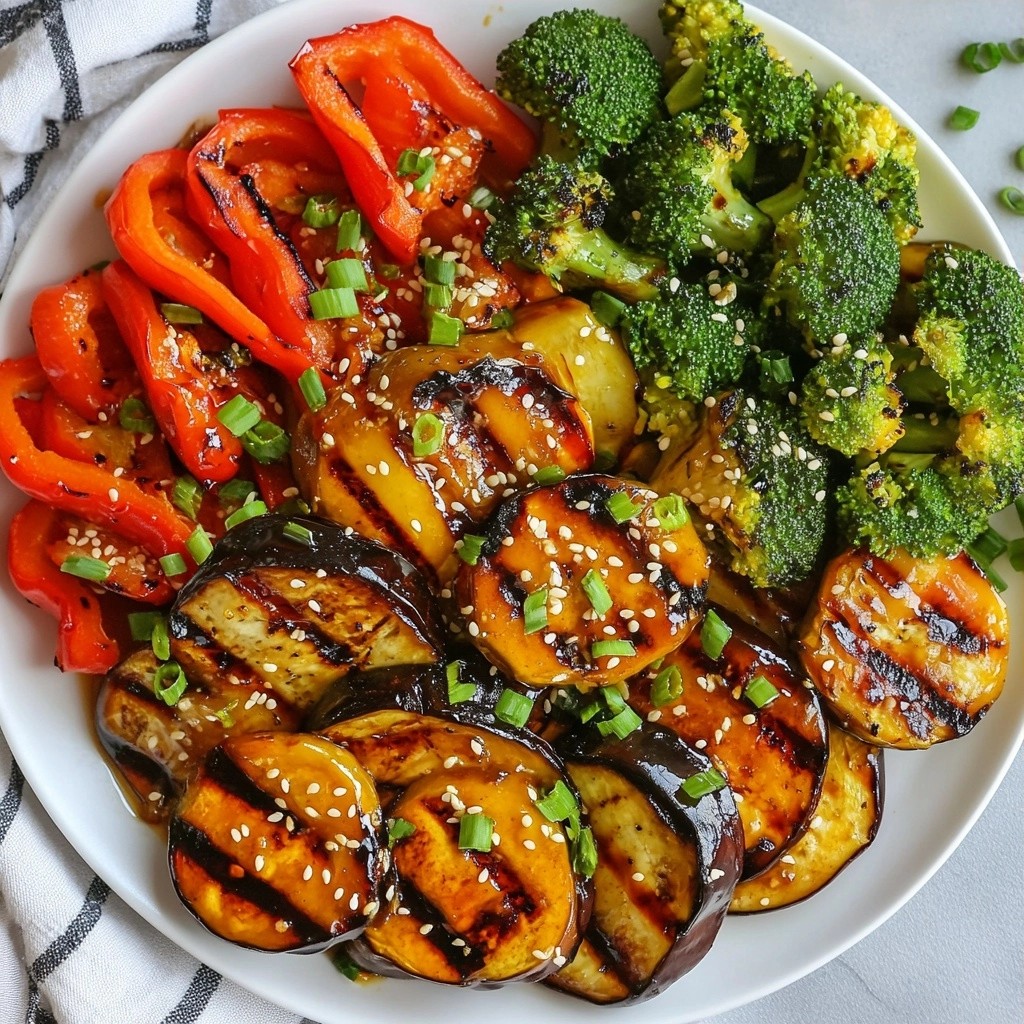 Quick side dish Ginger Soy Glazed Grilled Veggies lecker