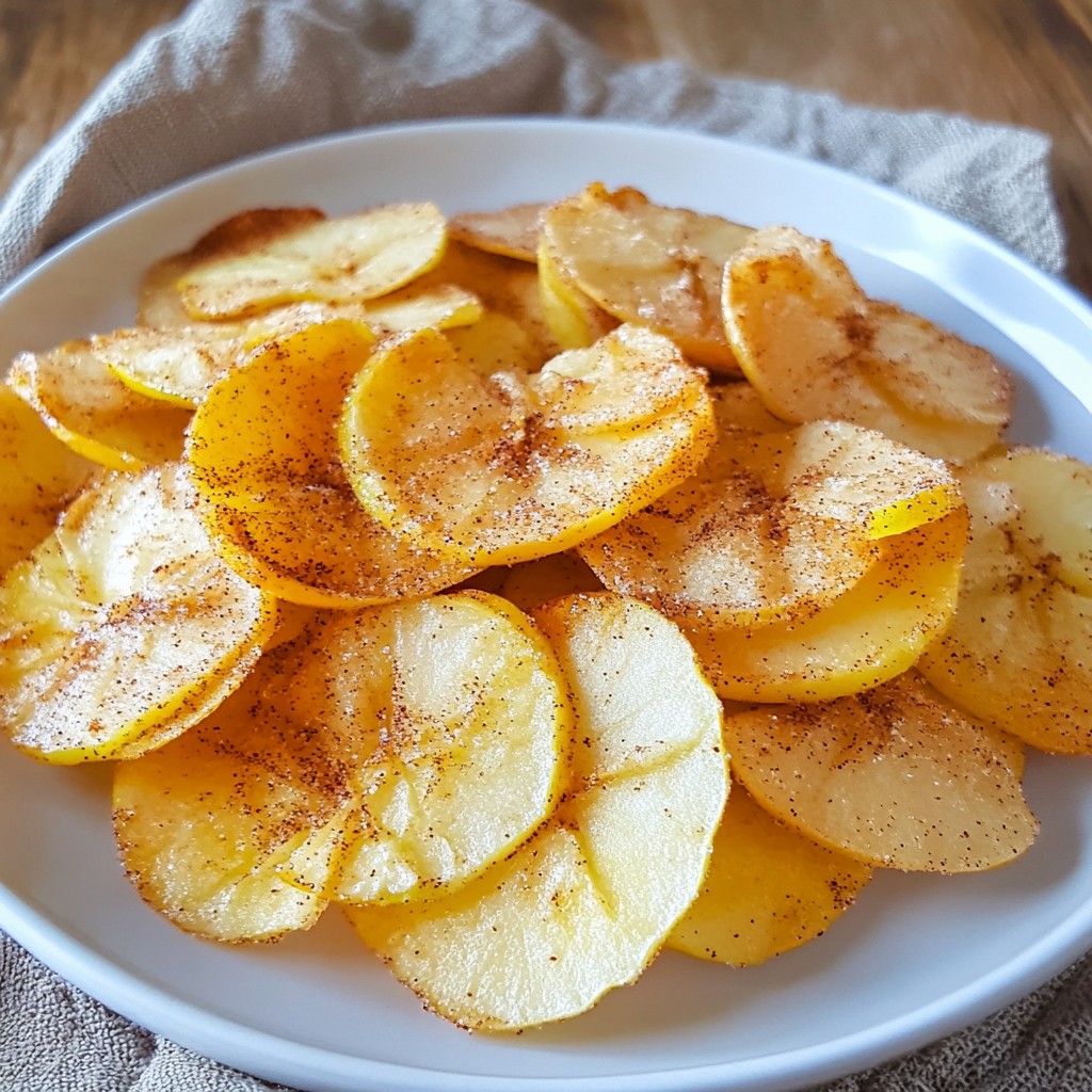 Einfache Zimt-Zucker gebackene Apfelchips Rezept