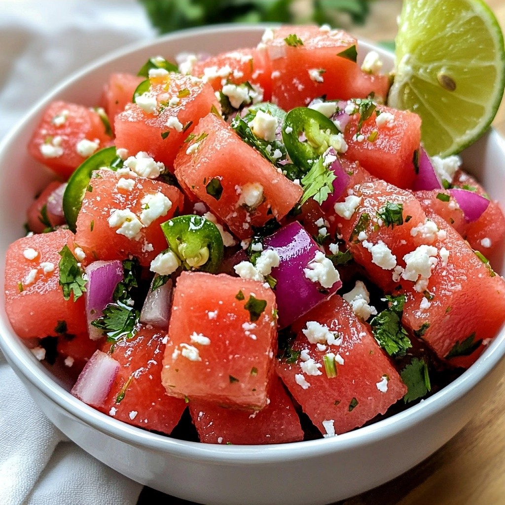 Tangy side dish Cilantro Lime Watermelon Salad genießen