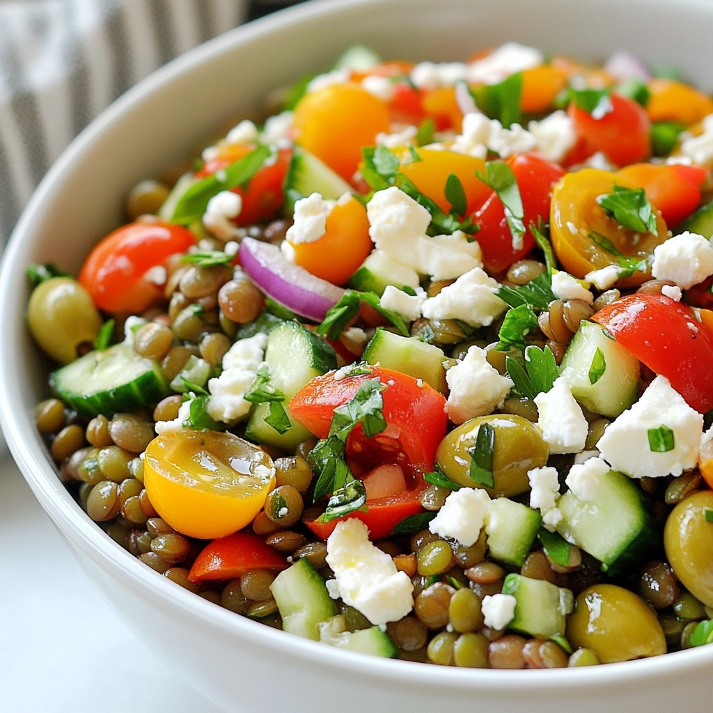 Mediterranean Lentil Salad Reiche und Nährstoffreiche Kombi