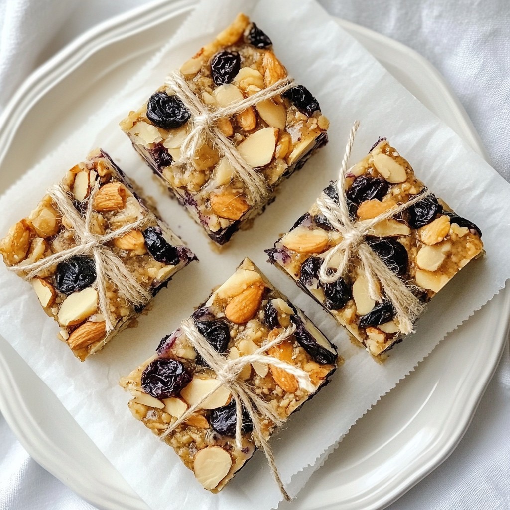 Blaubeer Mandel Energie Riegel Nahrhaft und Einfach