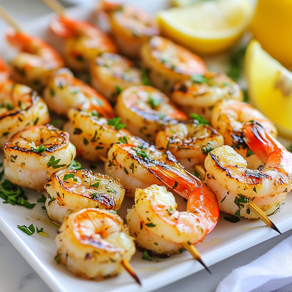 Lemon Herb Grilled Shrimp Skewers Einfach und Lecker