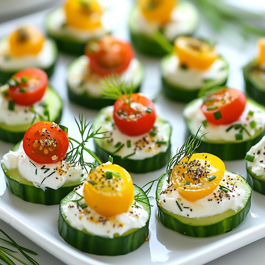 Everything Bagel Cucumber Bites Frisch und Lecker