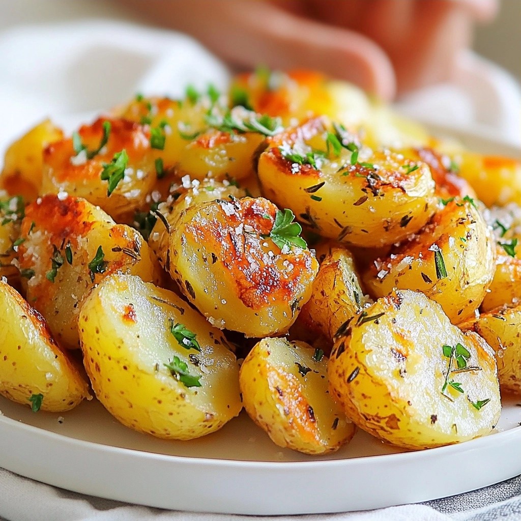 Crispy easy side dish Herbed Potato Smash Rezept
