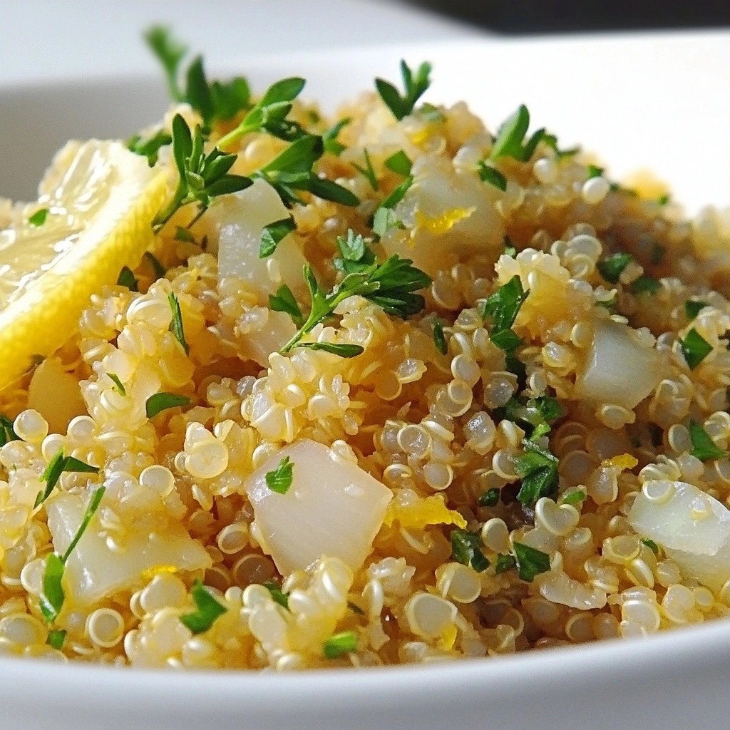 Schnelle Beilage Lemon Thyme Quinoa Pilaf Rezept