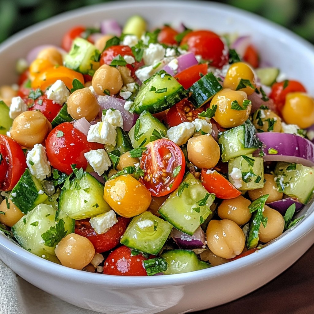 Griechischer Kichererbsen-Gurken-Salat Frisch und Lecker