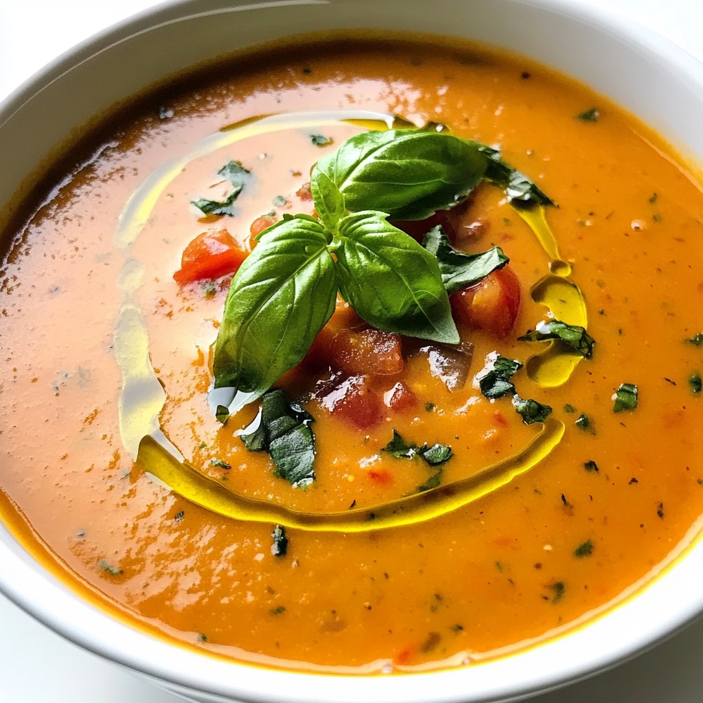 Cremige Tomaten-Basilikum-Bisque Einfaches Genussrezept