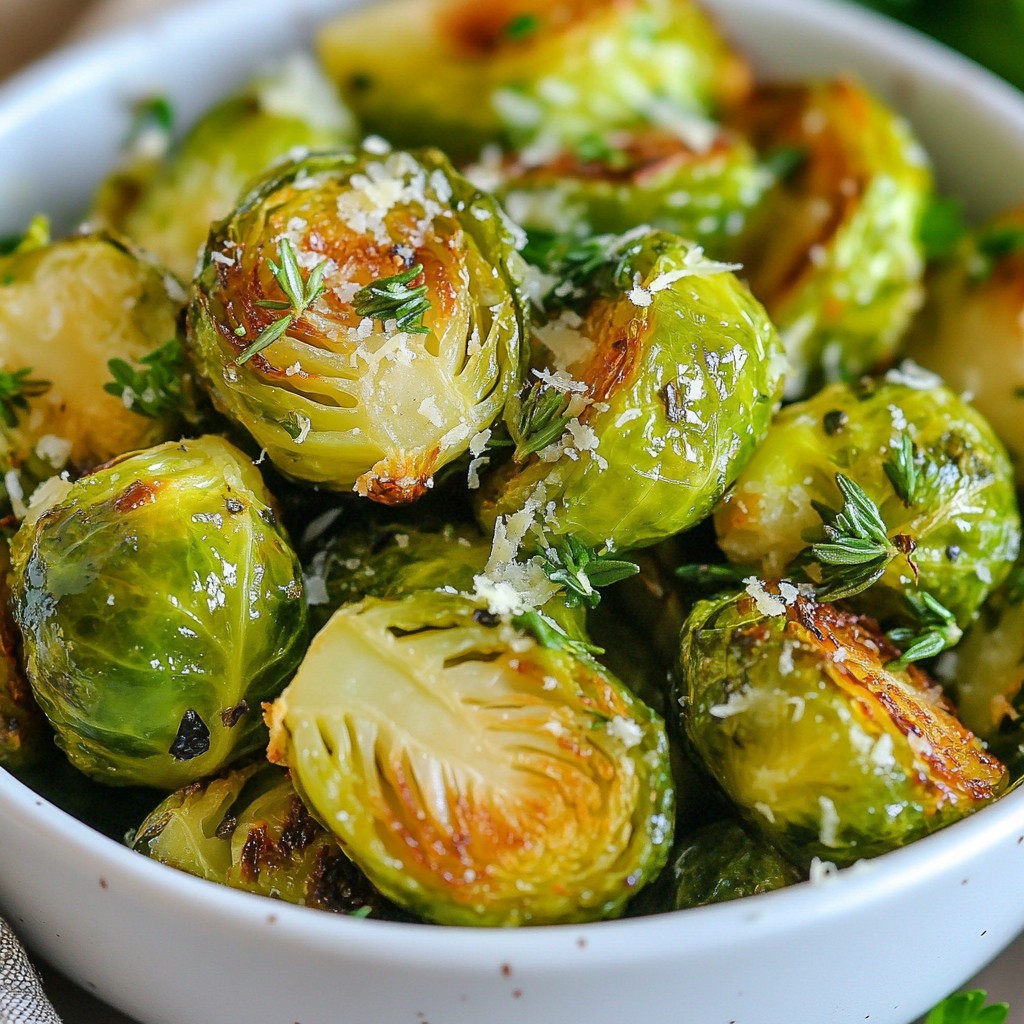 Knoblauch-Kräuter-gerösteter Rosenkohl lecker genießen