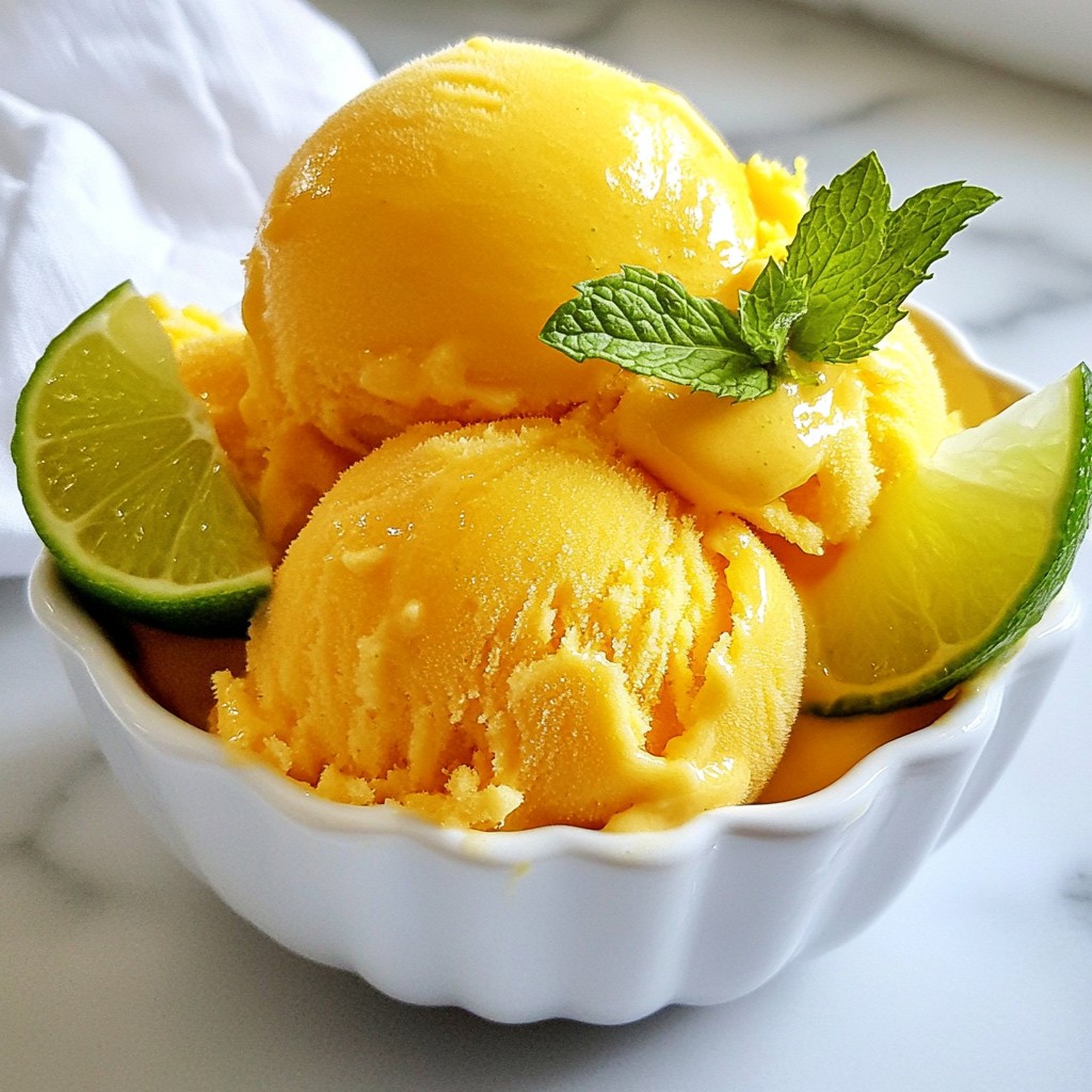 Mango Lime Sorbet fruchtige Erfrischung selbstgemacht