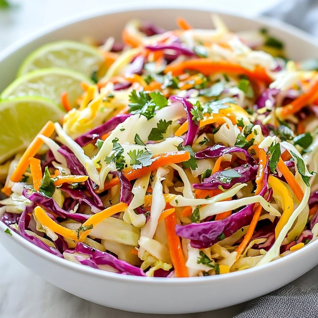 Zesty quick side dish Grilled Lime Cabbage Slaw Rezept