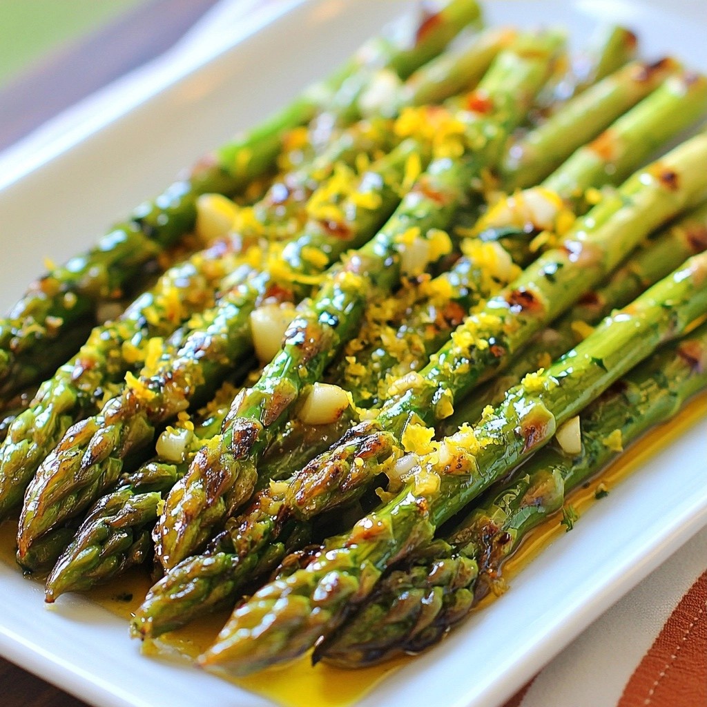 Schnelles Beilagen Rezept Gegrillter Knoblauch-Zitronen-Spargel