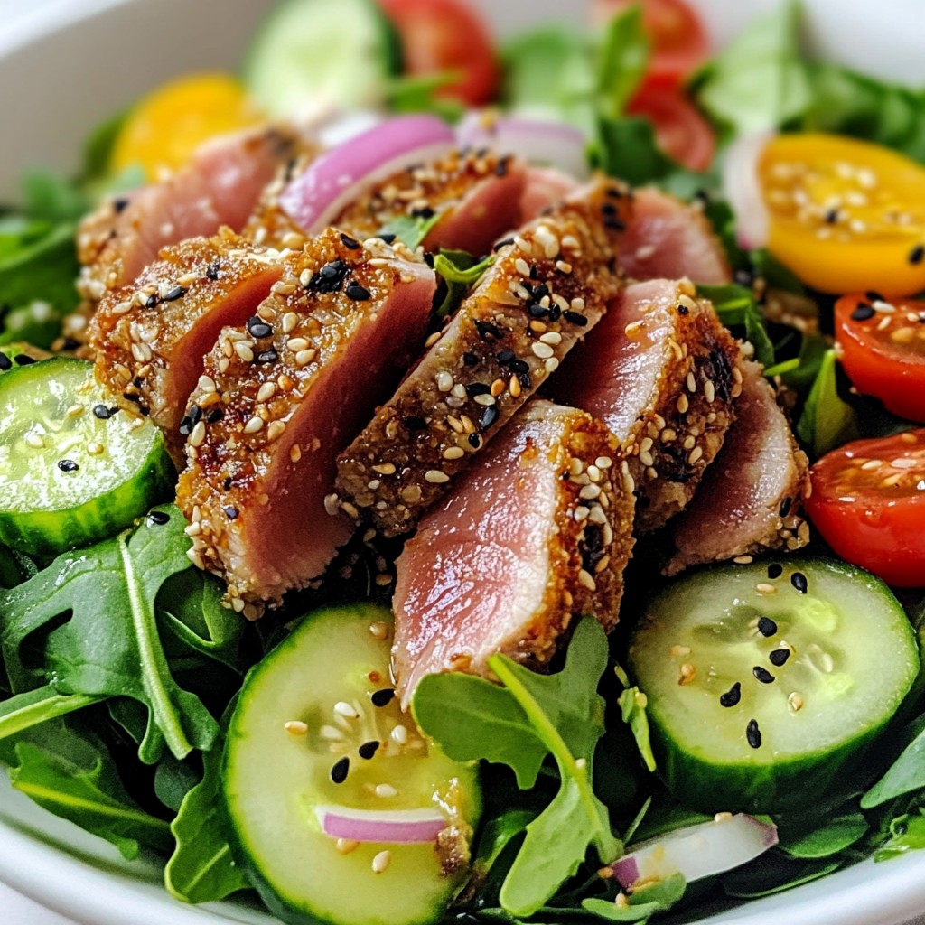 Sesame Crusted Ahi Tuna Salad leicht und frisch genießen