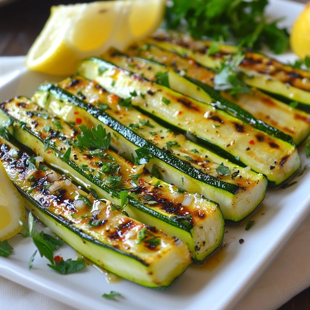 Schnelle Beilage Smoky Grilled Zucchini Ribbons