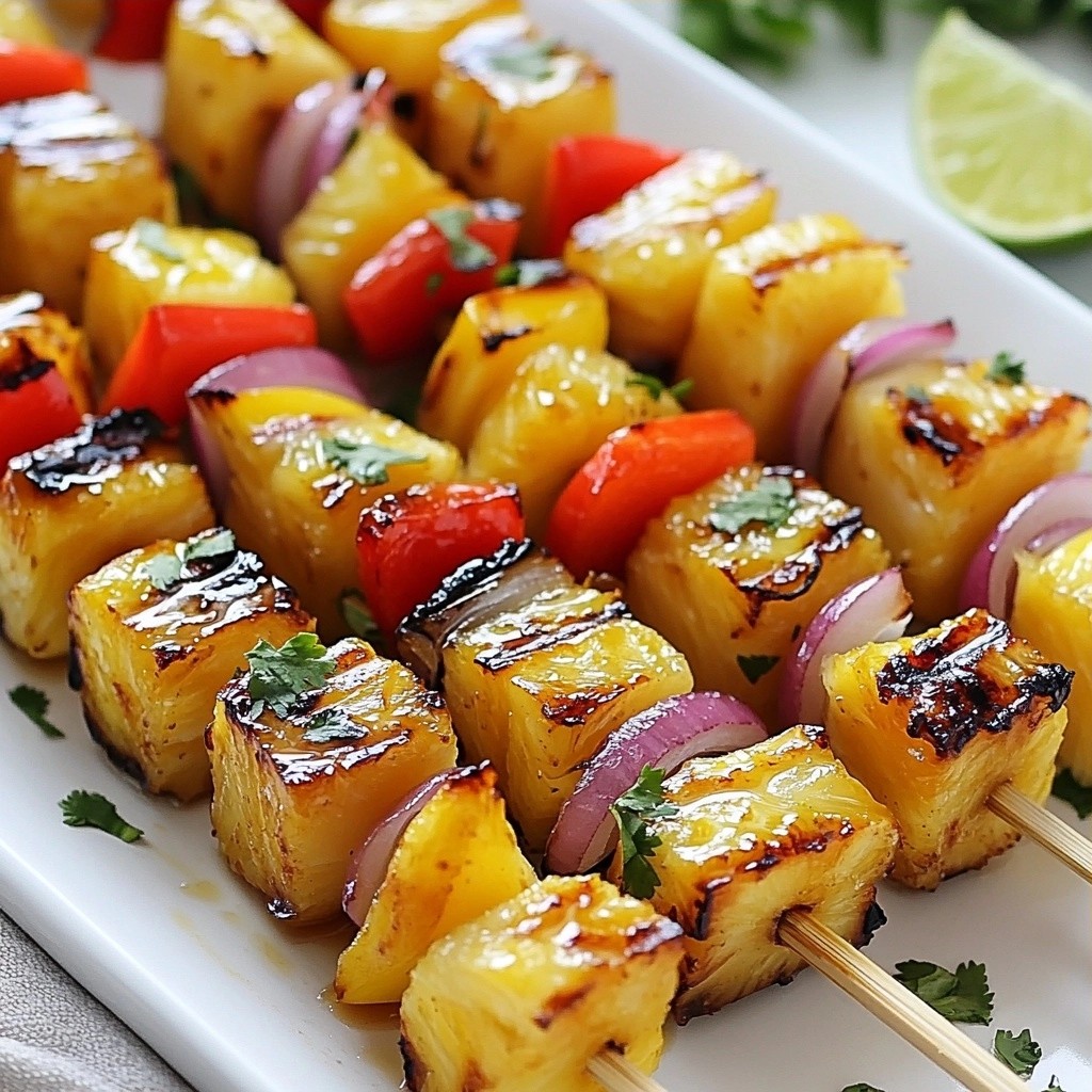 Zesty quick side dish Grilled Pineapple Kabobs Rezept
