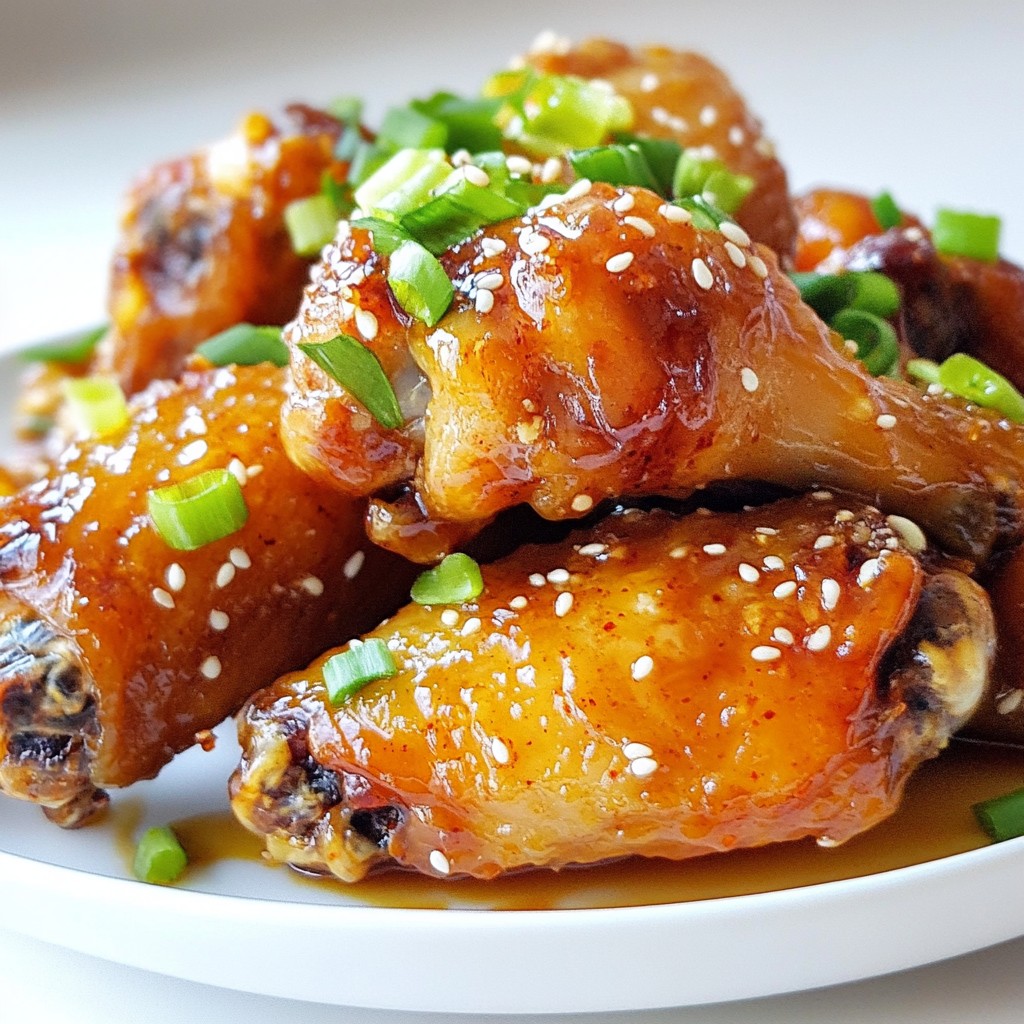 Spicy Honey Garlic Chicken Wings Köstliches Rezept