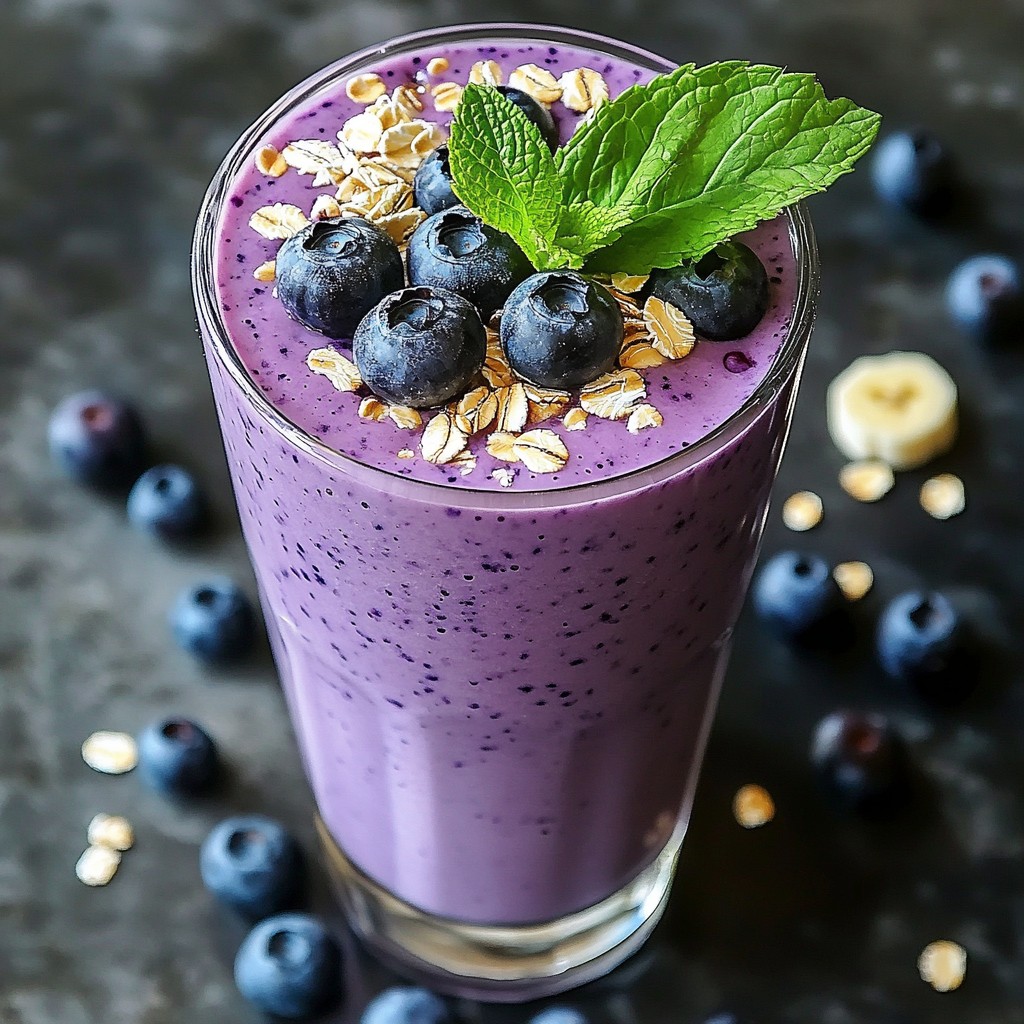 Nahrhafter Blueberry Banana Oat Smoothie Rezept