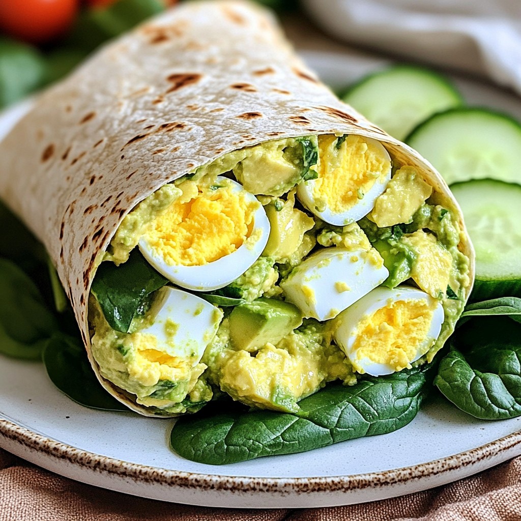 Einfache Avocado Egg Salad Wraps Frisch und Lecker