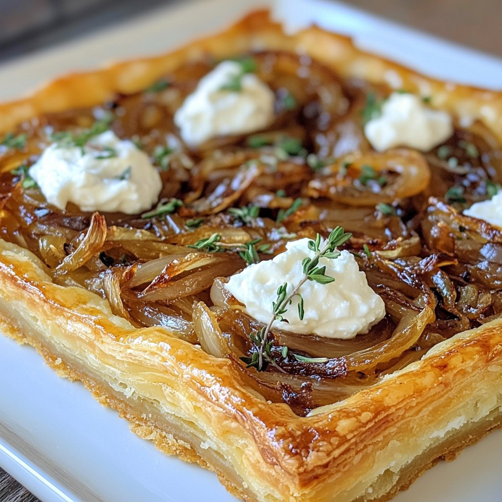 Karamellisierte Zwiebel Ziegenkäse Tart Einfaches Rezept
