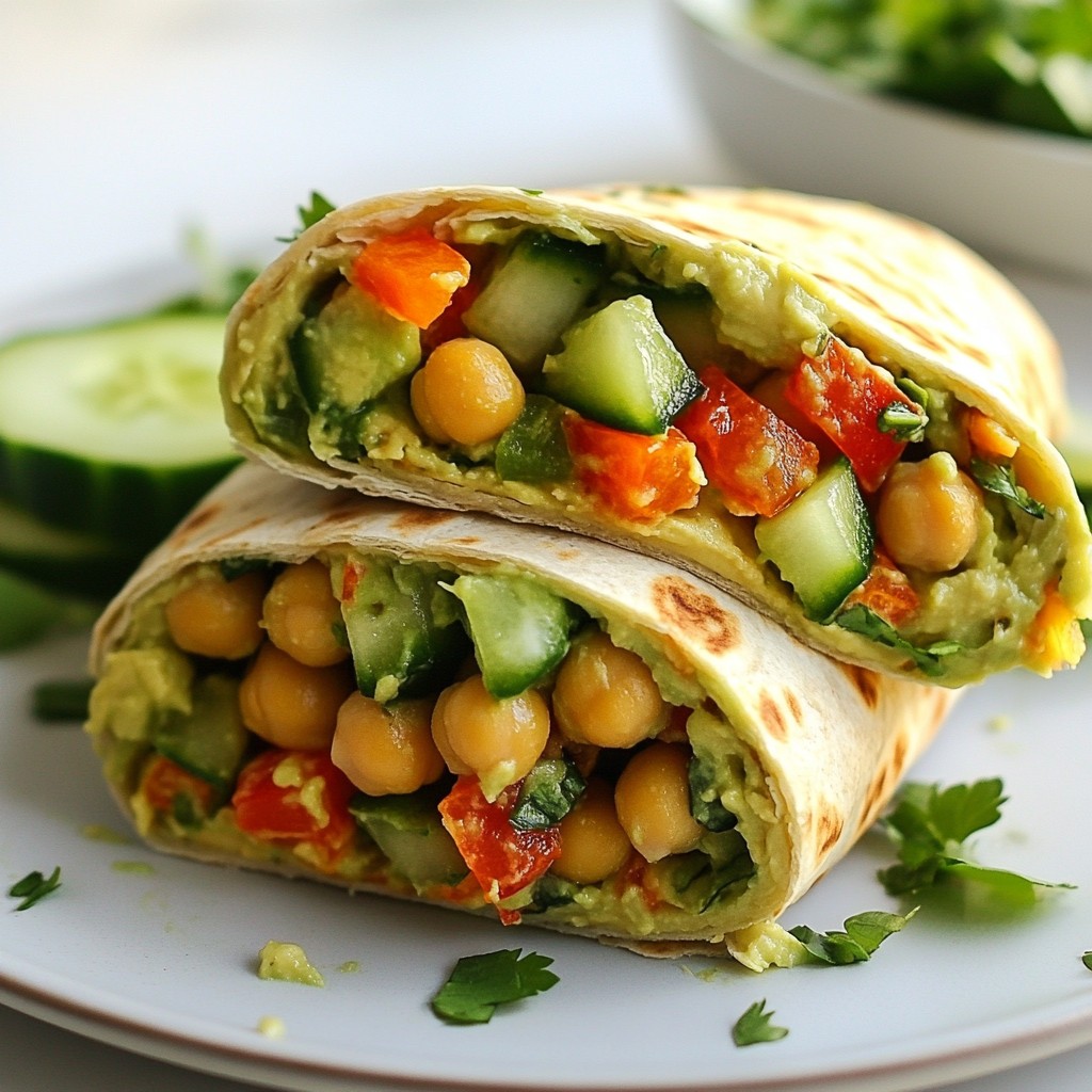 Einfache Avocado Kichererbsen Salat Wraps Rezept