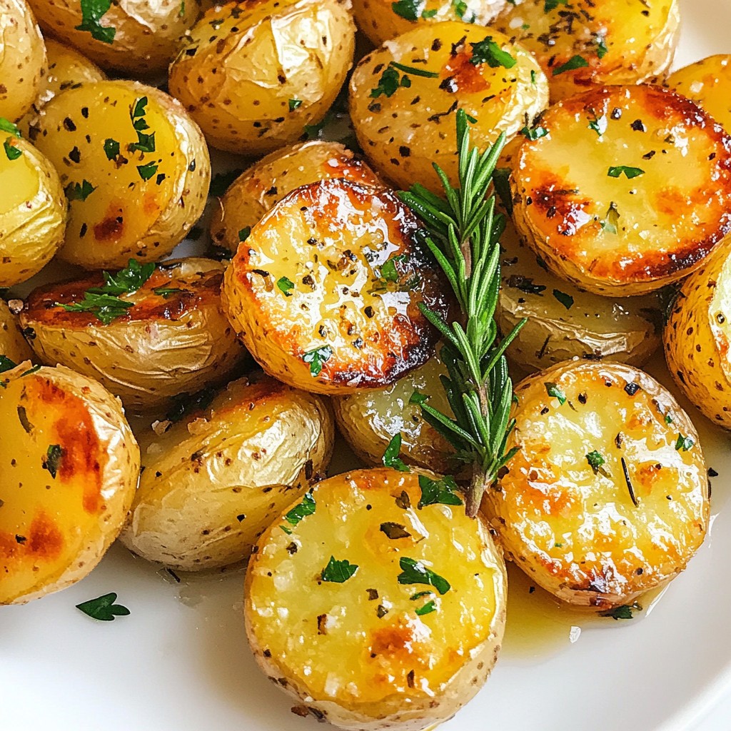Buttery einfache Beilage Knoblauch Baby Kartoffeln