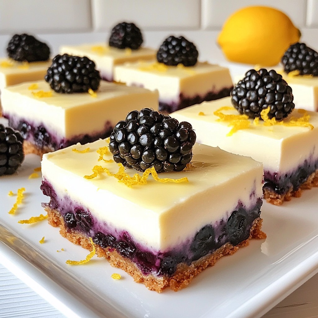 Lemon Blackberry Cheesecake Bars Einfaches Rezept