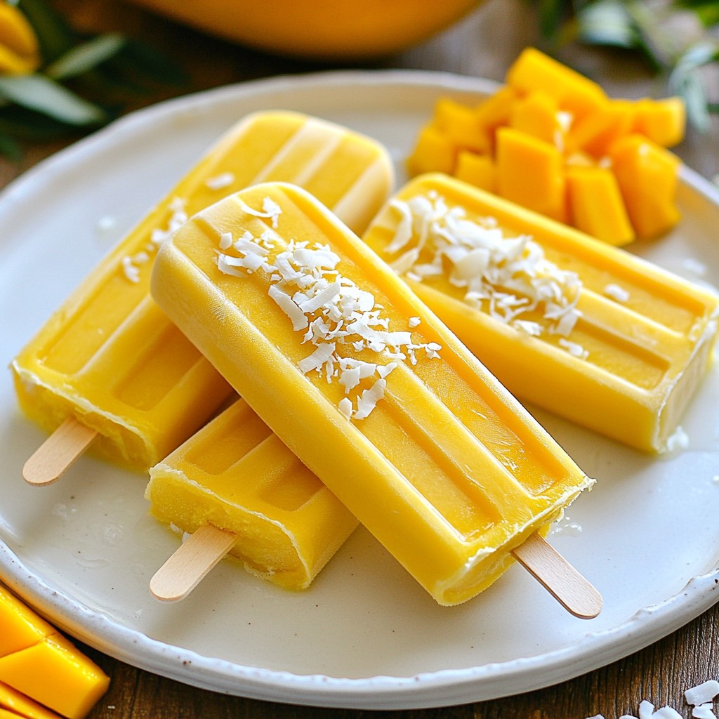 Cremige Mango-Kokos-Popsicles Erfrischender Genuss