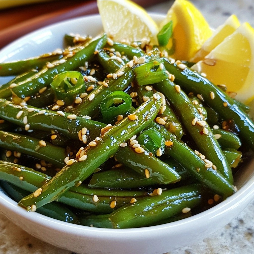 Crunchy einfache Beilage Teriyaki-Grüne Bohnen