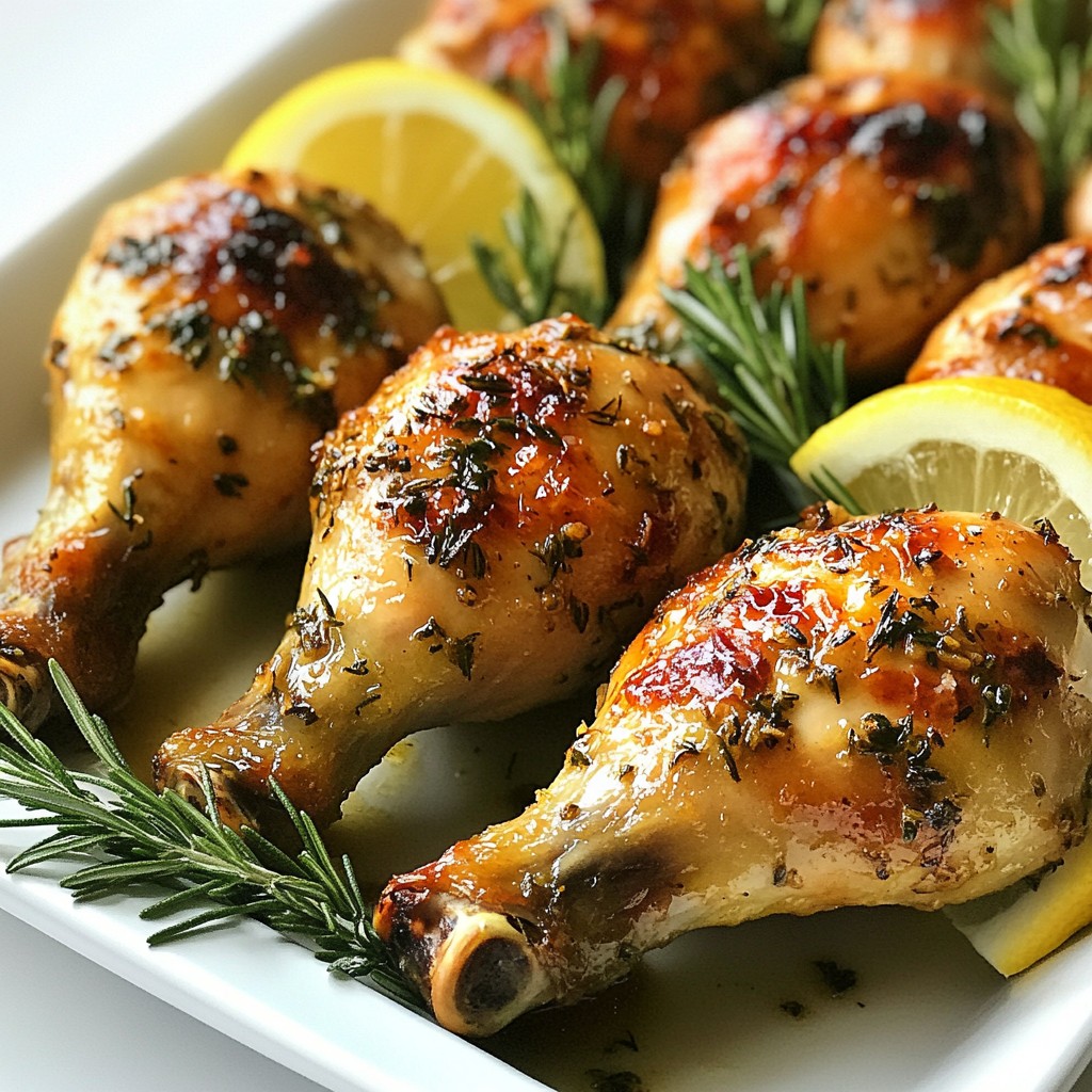 Knoblauch Kräuter Hühnchenschenkel Rösten einfach genießen