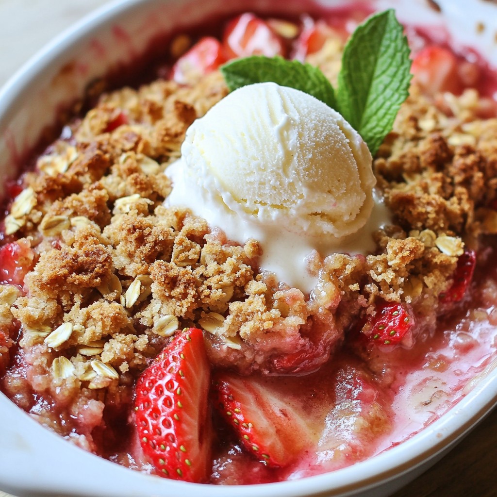 Strawberry Rhubarb Crisp Einfaches und Köstliches Dessert