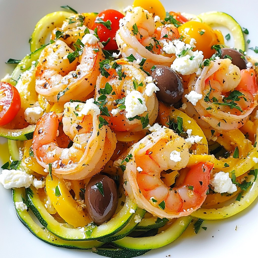 Mediterranean Garlic Shrimp Zucchini Noodles Genuss