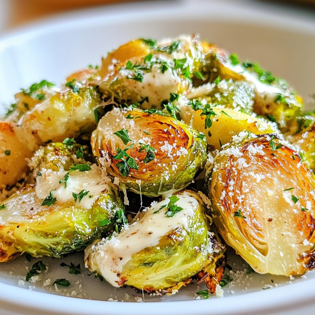 Cremige Knoblauch-Parmesan Rosenkohl Rezept