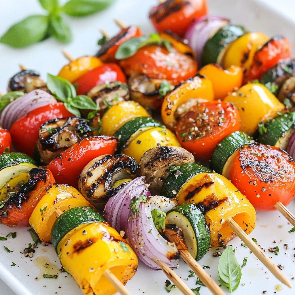 Schnelle Beilage Gegrillte Gemüsespieße lecker zubereiten