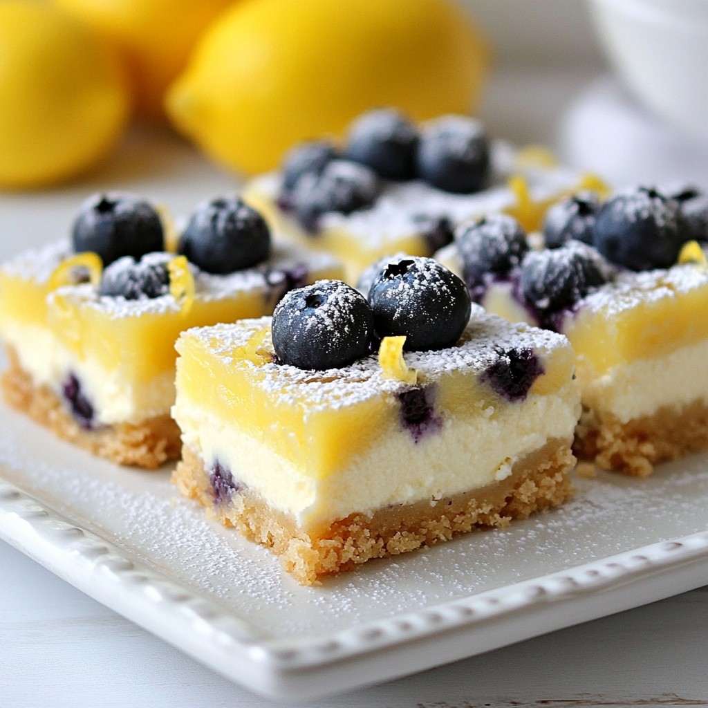 Köstliche Blueberry Lemon Cheesecake Bars Einfach und Frisch