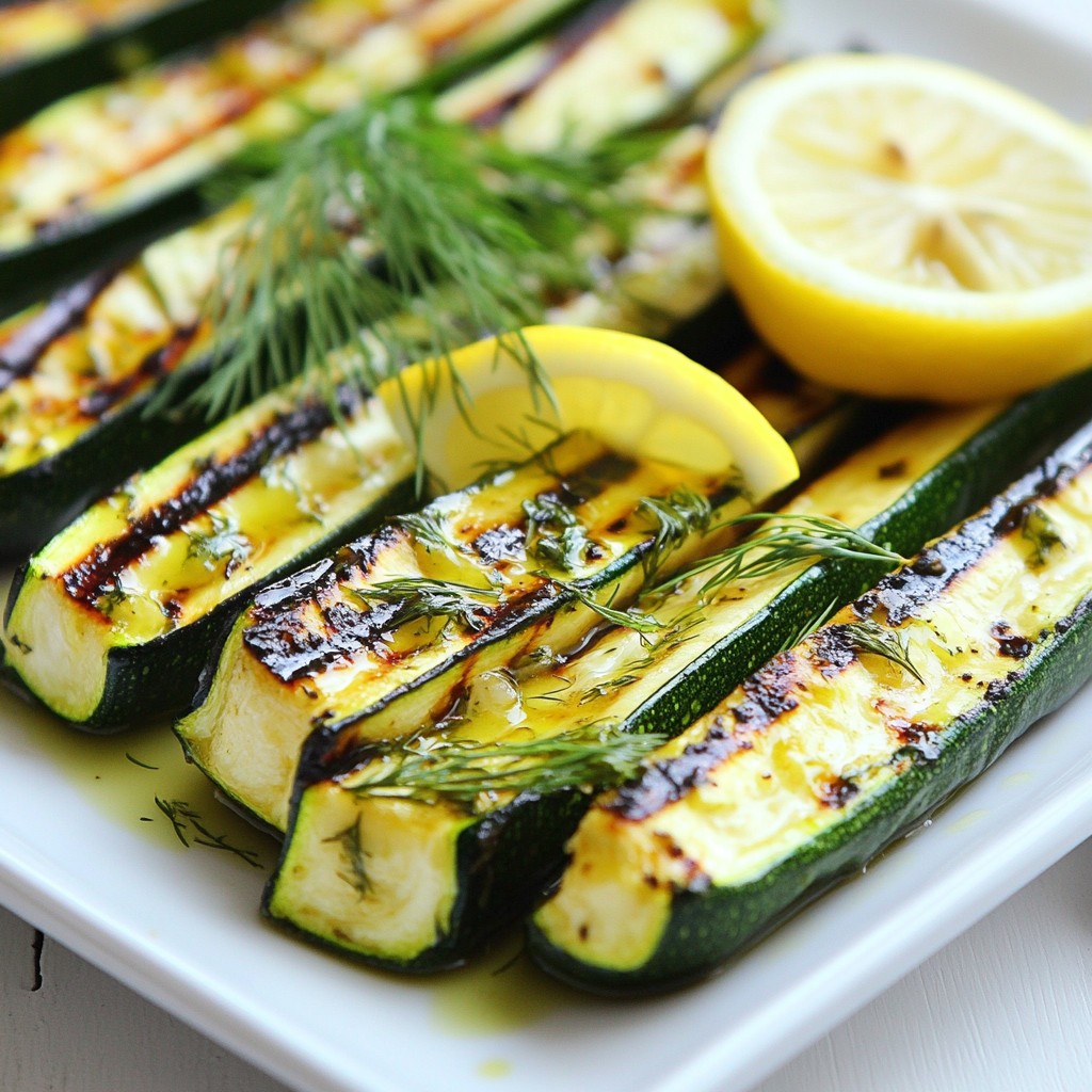 Grillzeit für Zucchini mit Zitrone und Dill lecker