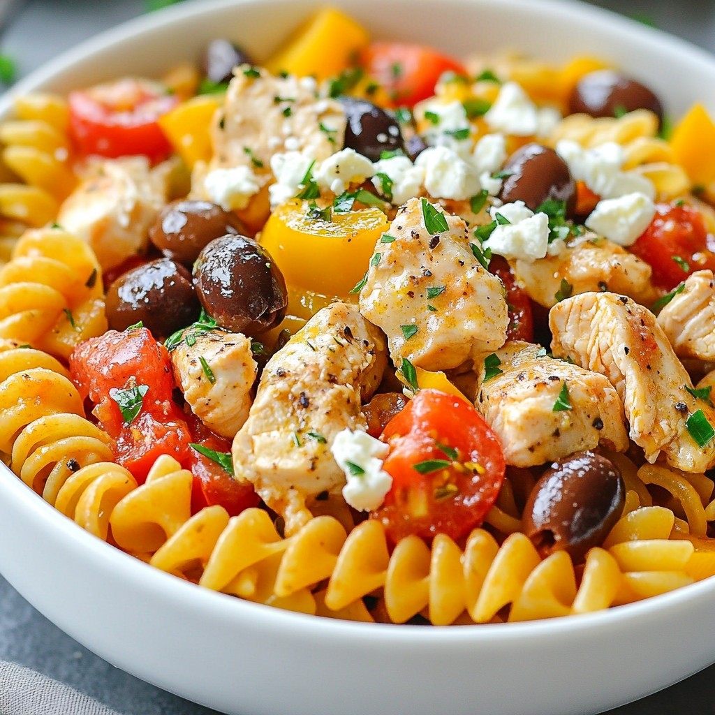 One-Pot Greek Chicken Pasta Schnelle und einfache Mahlzeit