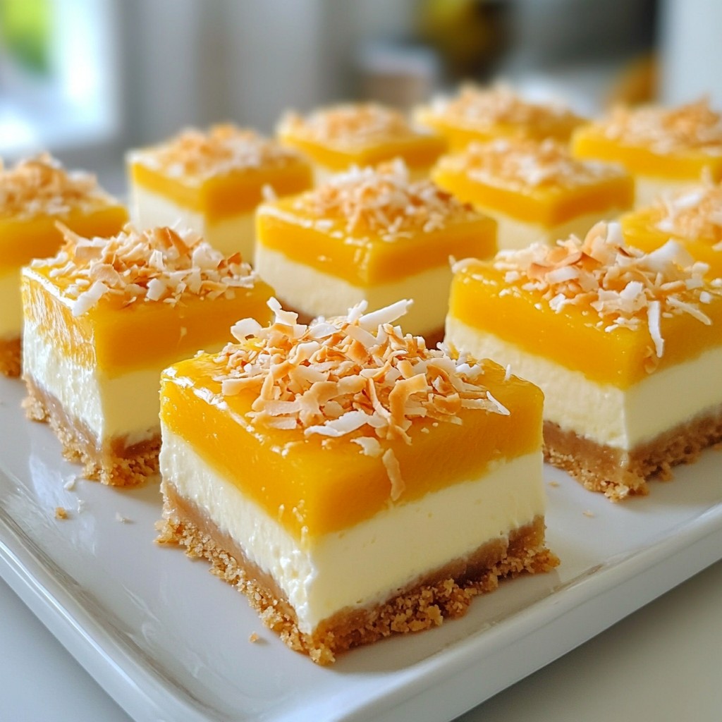 Mango Coconut Cheesecake Bars Einfaches Rezept genießen