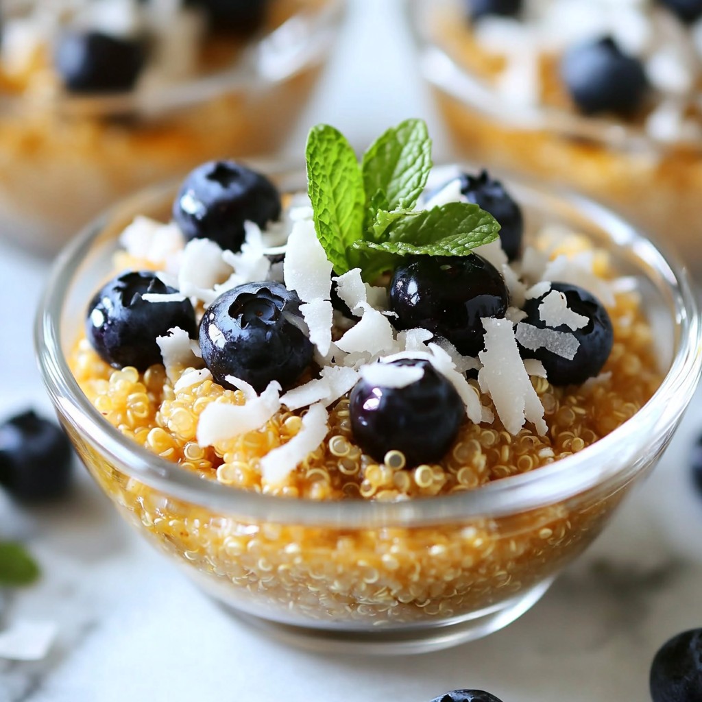 Blaubeer Kokos Frühstück Quinoa Nahrhafte Mischung