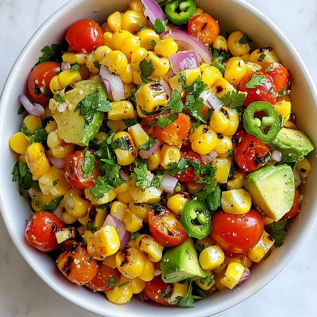 Frisch einfach Beilage Gegrillter Mais-Avocado-Salat
