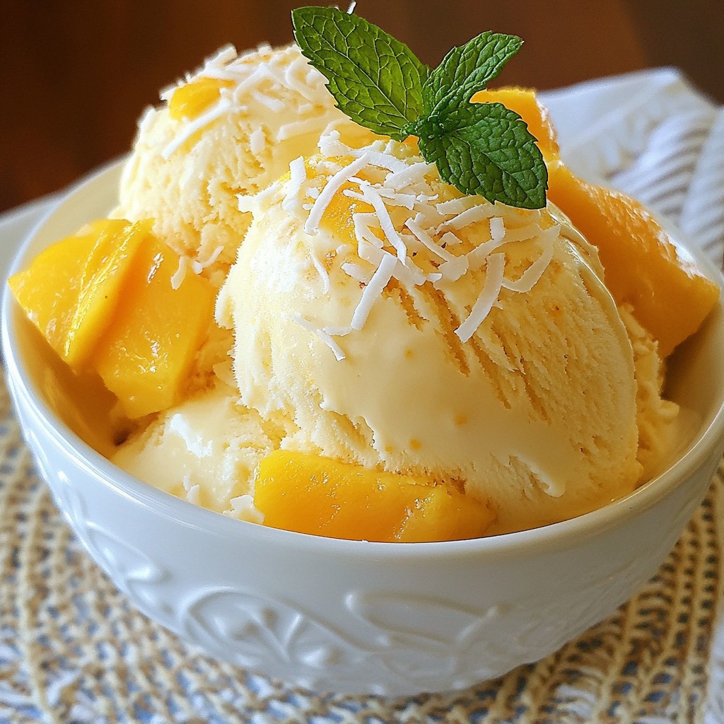 Mango Coconut Ice Cream Einfaches und Kühles Vergnügen