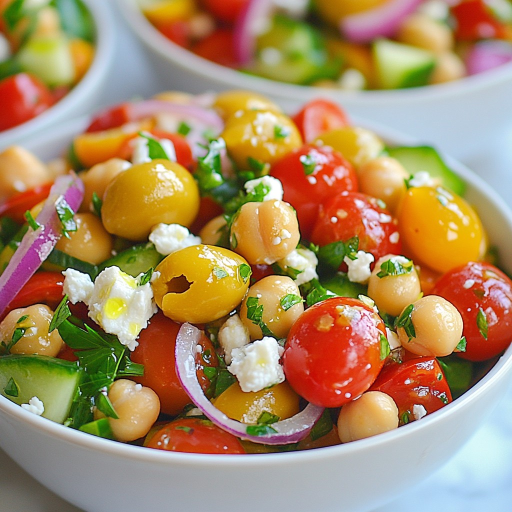 Einfache Kichererbsensalat-Schalen Gesund und Lecker