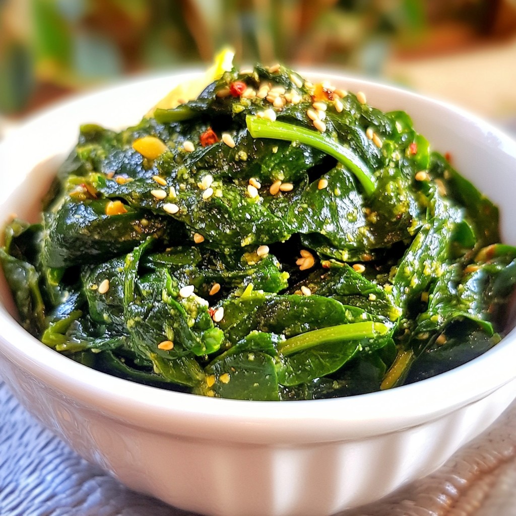 Tasty quick side dish Sauteed Spinach with Garlic