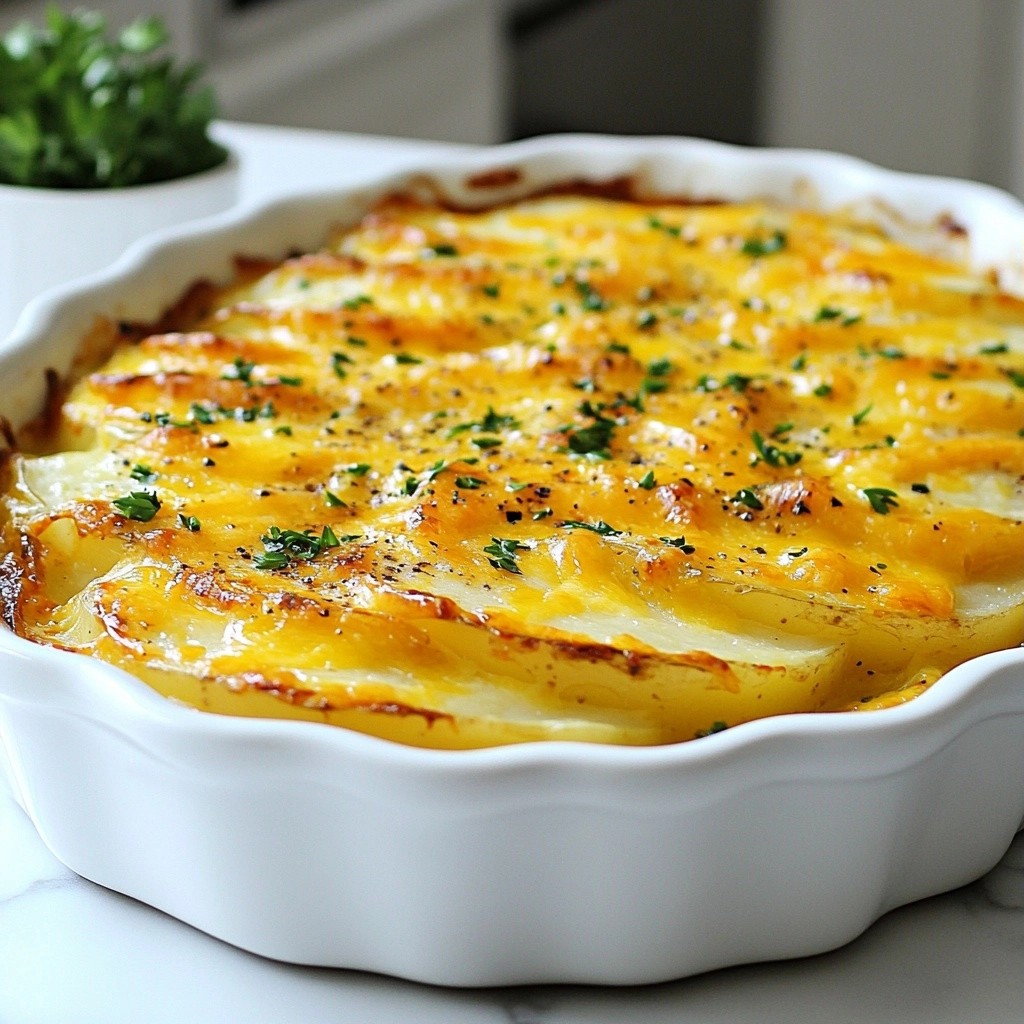 Cheesy easy side dish Pepper Jack Potato Gratin Rezept